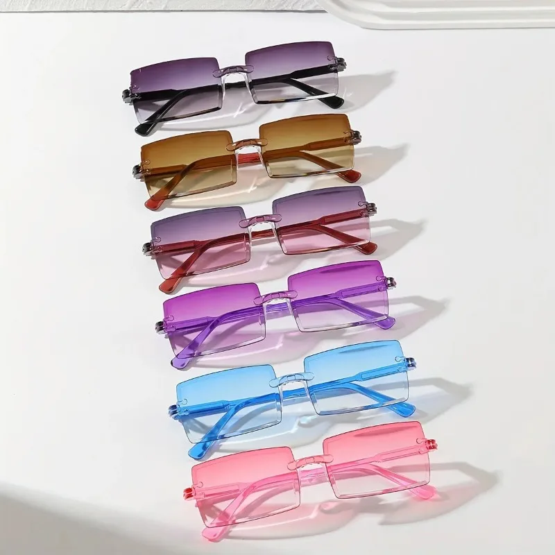 Sunglasses Uv400 - 6 adet dikdörtgen, şık güneş gözlüğü,