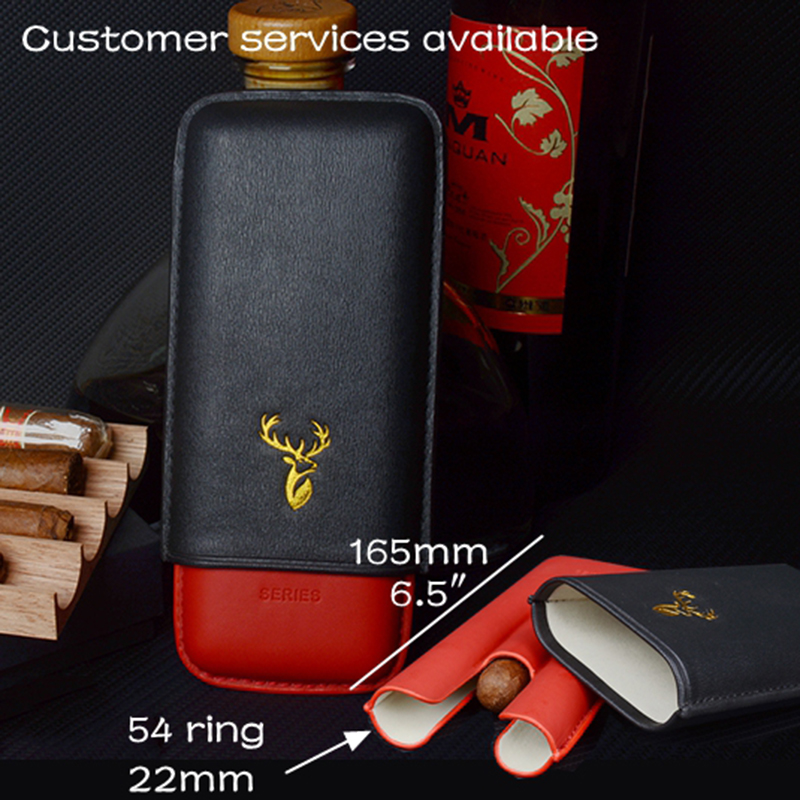Premium Cigar Case - 54 Halka Deri Puro Kılıfı Siyah
