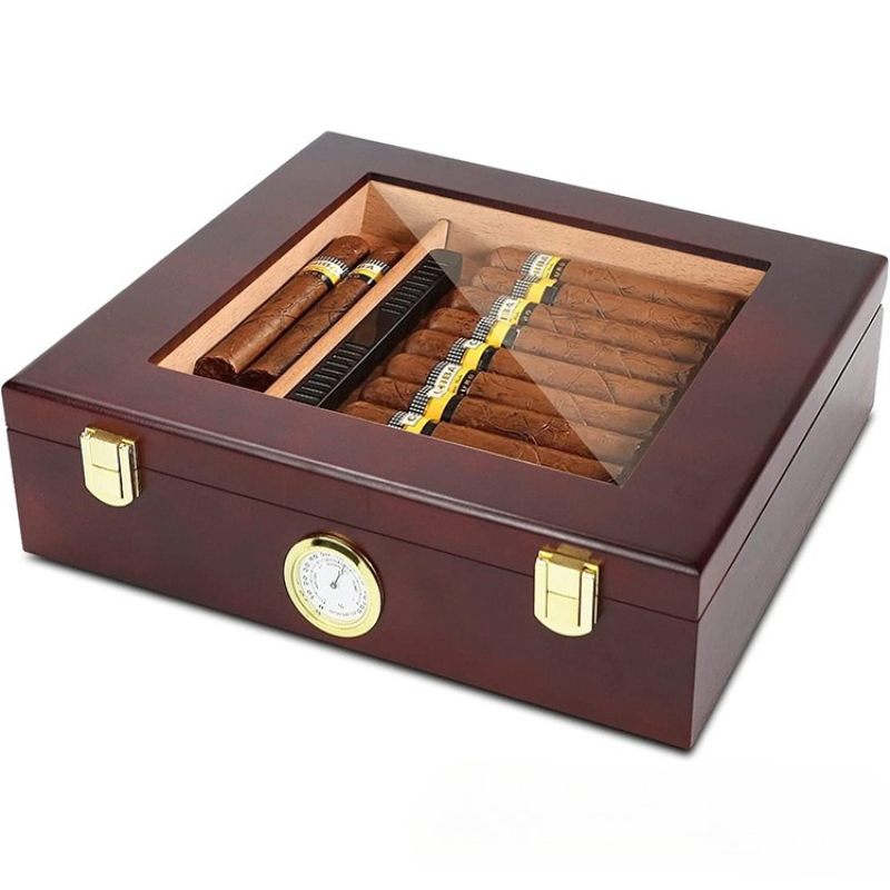 Premium Cigar Case - Puro Neme Kutusu Nemlendirici ve Higrometre