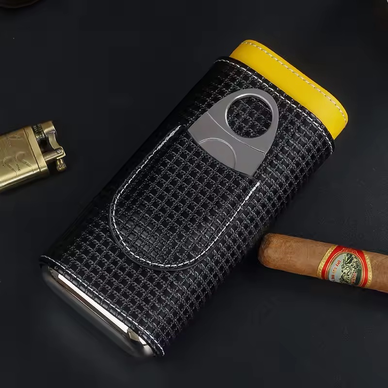 Premium Cigar Case - Taşınabilir Deri Puro Kutusu Sedir Ağacı