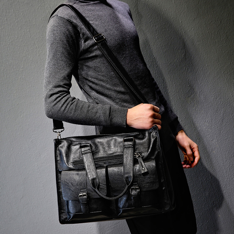 Leather Briefcase - PU Deri Omuz Evrak Çantası Vintage
