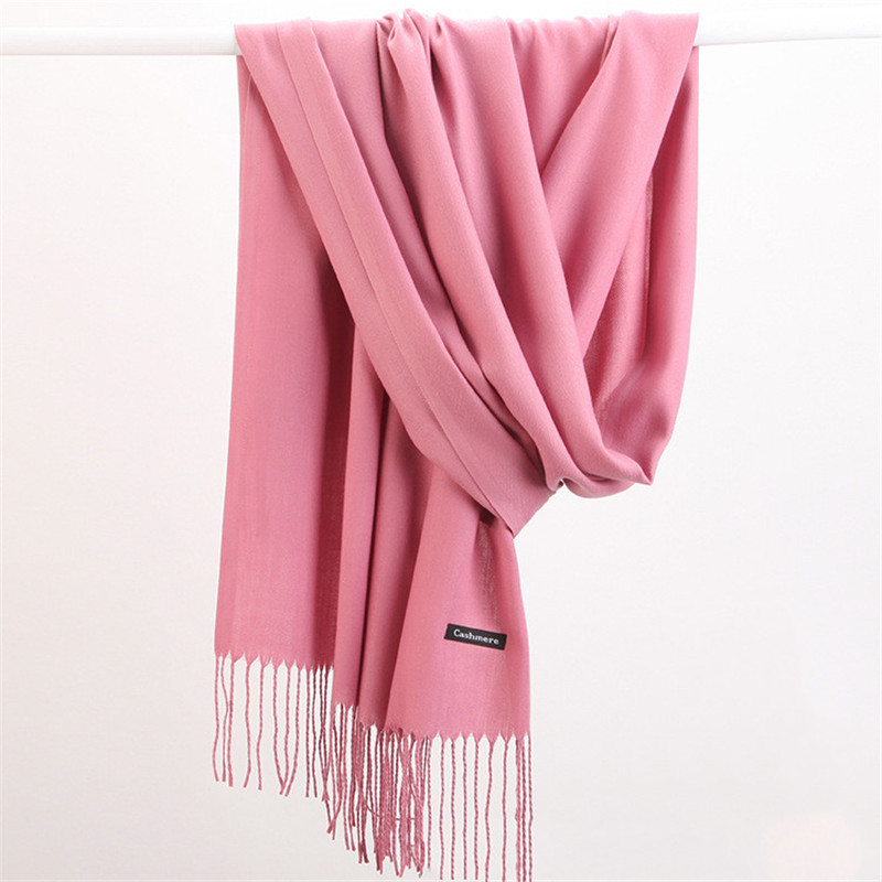 Cashmere Scarf - Moda Düz Renk 2023 Kadın Eşarp