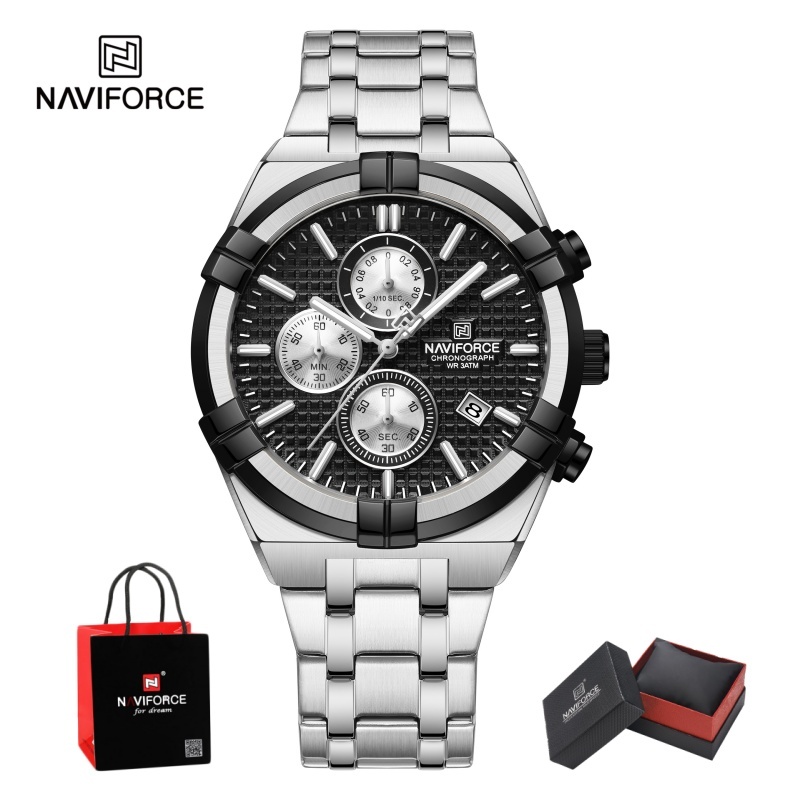 Luxury Watch Men - NAVIFORCE Erkekler Kuvars Kronograf İzle Su