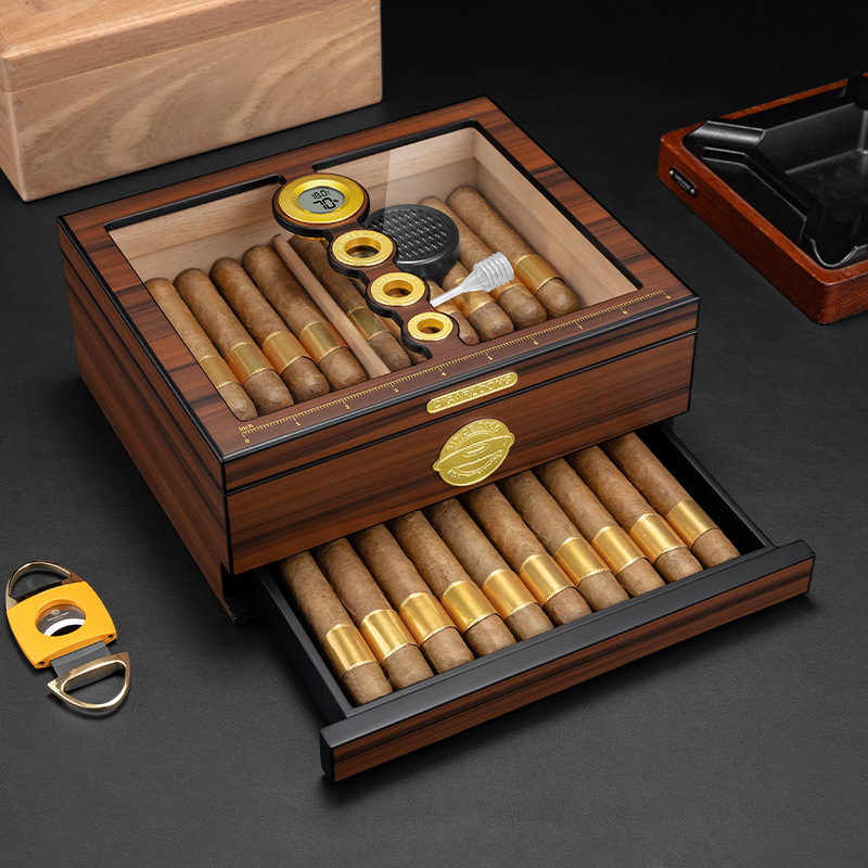 Luxury Gift Set - Lüks Ahşap Puro Saklama Kutusu El