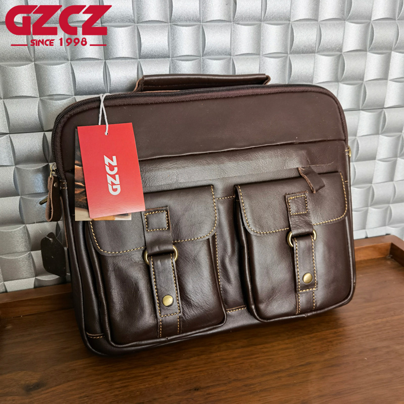 Leather Briefcase - GZCZ erkek Çanta Eğlence İş Bilgisayar