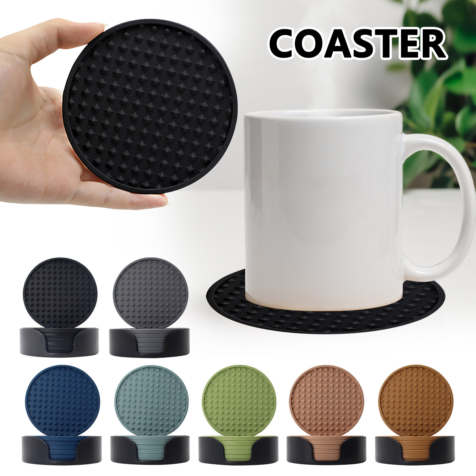 Marble Coaster Set - 6 adet kaymaz silikon içme bardak