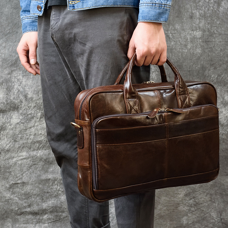 Leather Briefcase - Erkekler için lüks hakiki deri çanta