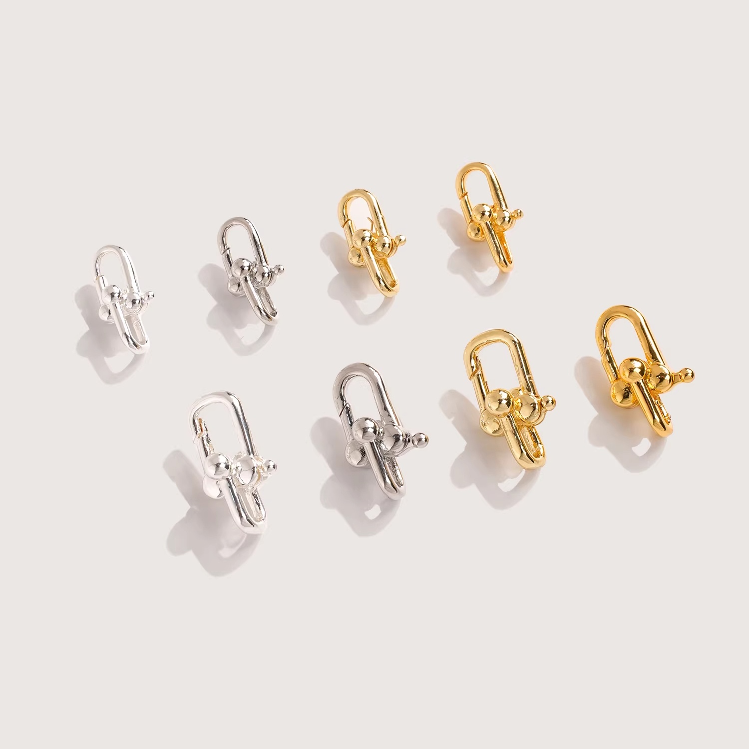 Gold Plated Jewelry - 18 Ayar Altın Kaplama Baskılı Klips,