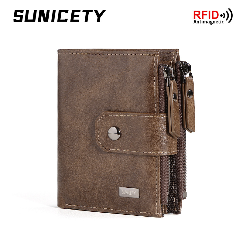 Leather Wallet Men - Erkekler için Hırsızlık Önleyici Sınır Ötesi