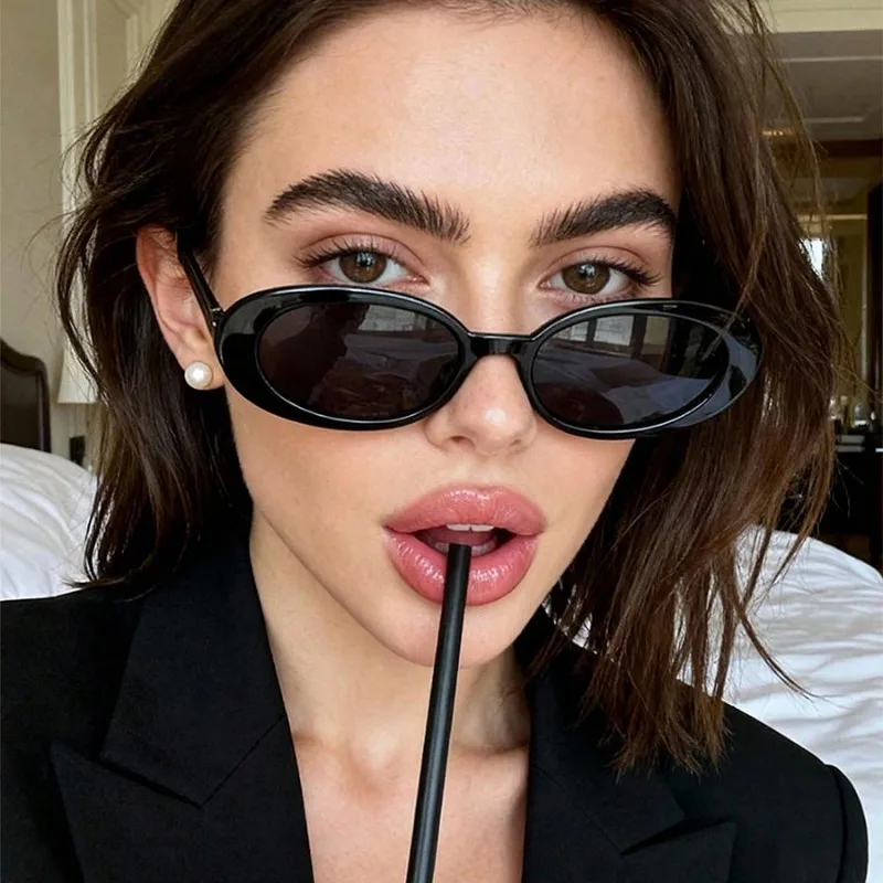 Sunglasses Uv400 - Vintage Oval Güneş Gözlüğü Kadın Lüks
