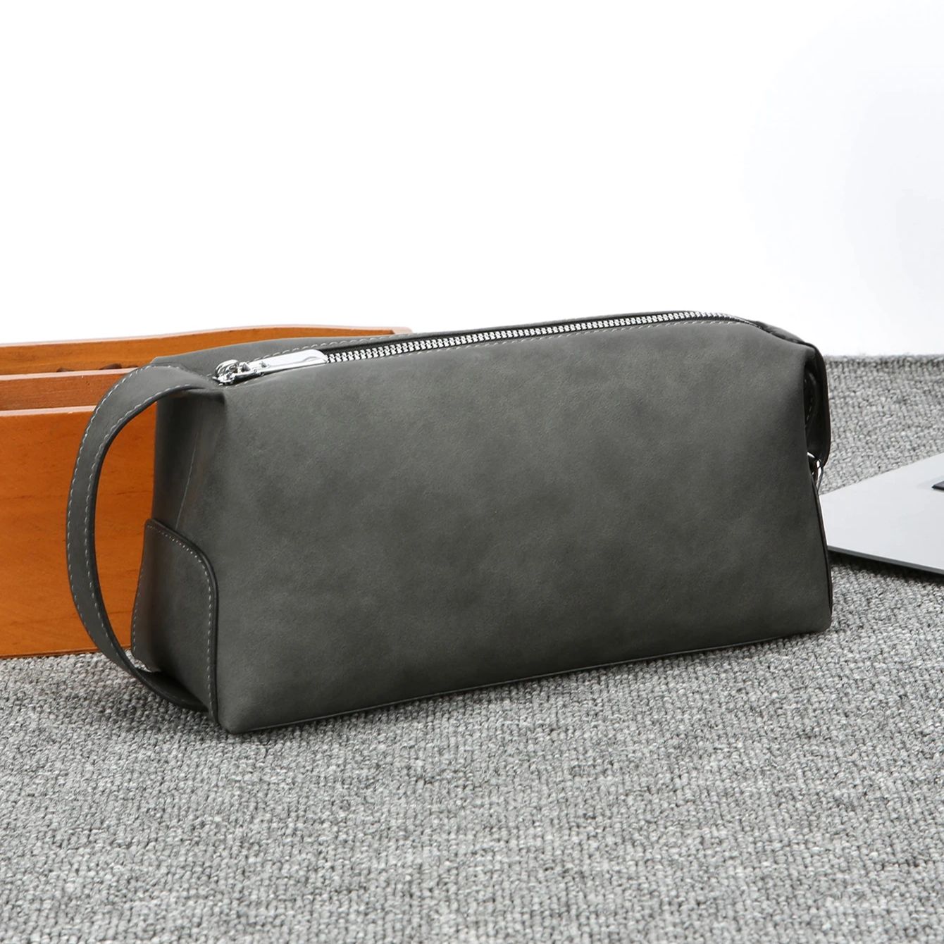 Travel Luggage Set - Erkek Suni Deri Tuvalet Çantası, Çift