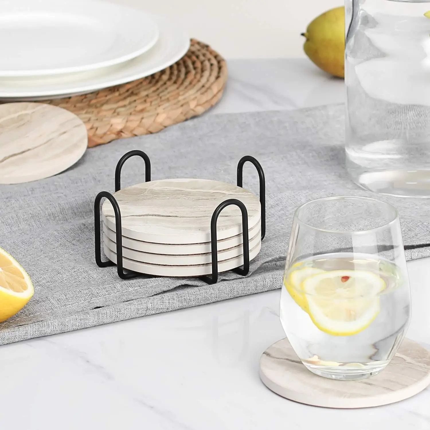 6 Parça İçecek Altlığı Seti, B - Marble Coaster Set incelemesi ve fiyatı