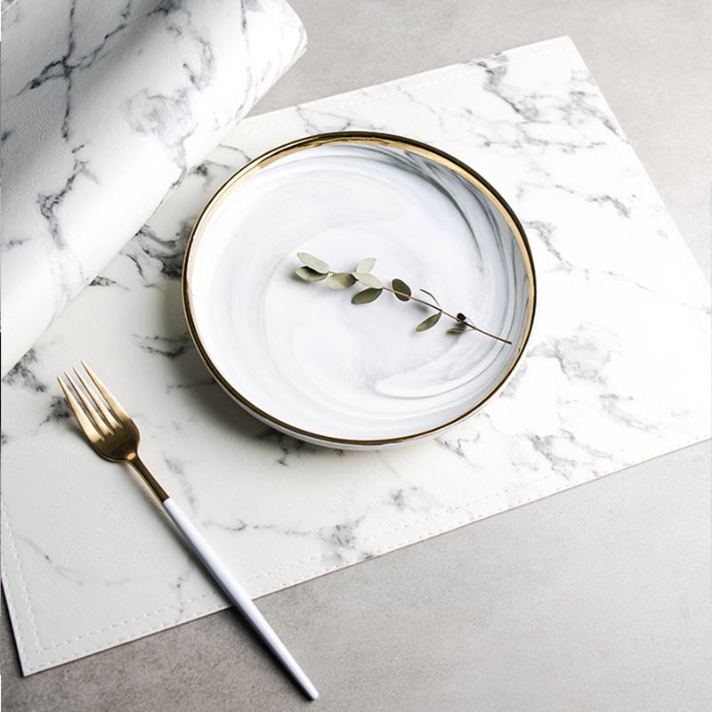 Lüks PU isı yalıtım sofra ped, - Marble Coaster Set incelemesi ve fiyatı