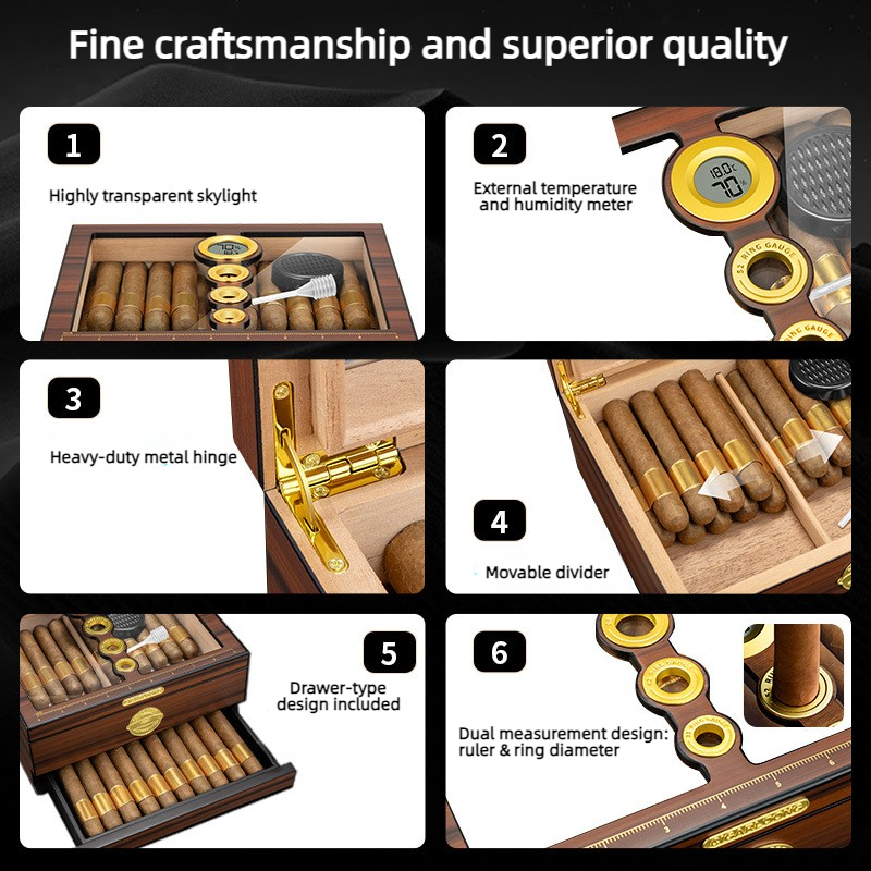 Lüks Ahşap Puro Saklama Kutusu - Luxury Gift Set incelemesi ve fiyatı