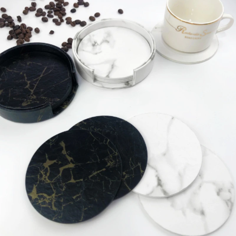 6 adetMermer Coaster Suni Deri - Marble Coaster Set incelemesi ve fiyatı