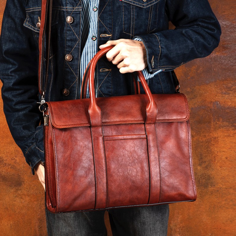 Bitkisel tabaklanmış deri çant - Leather Briefcase incelemesi ve fiyatı