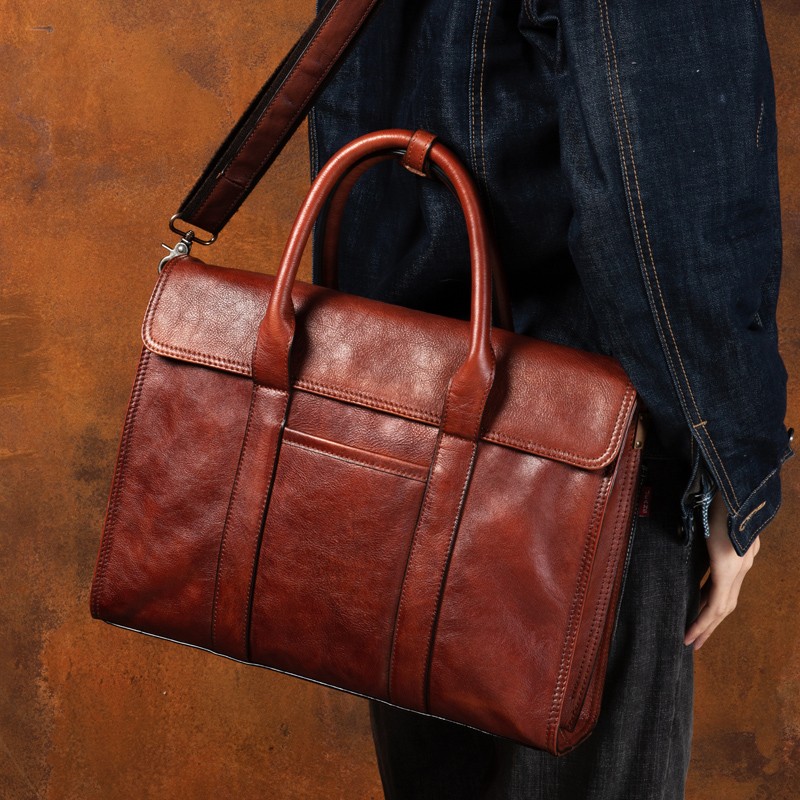 Bitkisel tabaklanmış deri çant - Leather Briefcase incelemesi ve fiyatı
