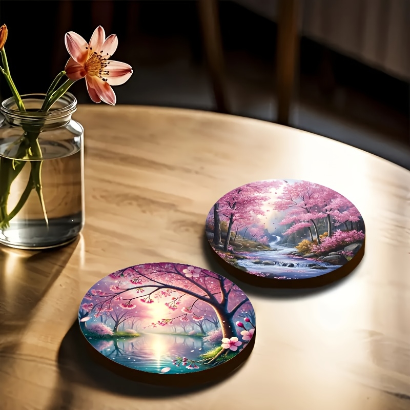 4/6 adet Ahşap Bardak Kiraz Çi - Marble Coaster Set incelemesi ve fiyatı