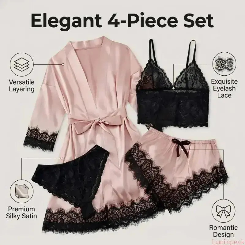 Kadınlar için 4 Parçalı Saten  - Luxury Gift Set incelemesi ve fiyatı