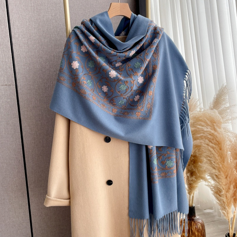2025 Yeni İşlemeli Kaşmir Eşar - Cashmere Scarf incelemesi ve fiyatı