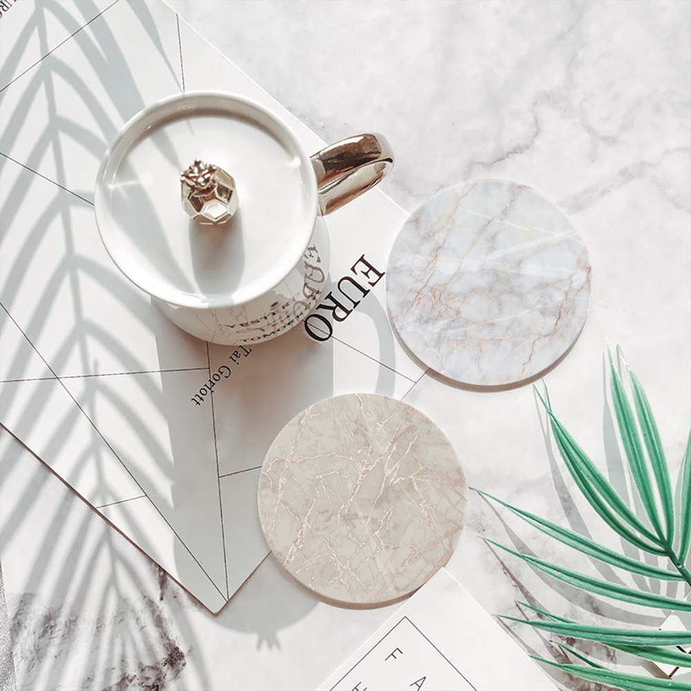Beyaz Mermer Coaster Emici Ser - Marble Coaster Set incelemesi ve fiyatı