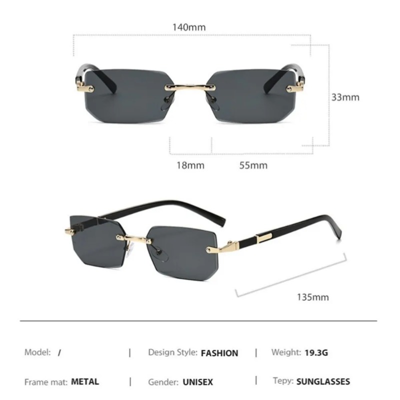 Çerçevesiz Kesik Kenarlı Dikdö - Designer Sunglasses incelemesi ve fiyatı
