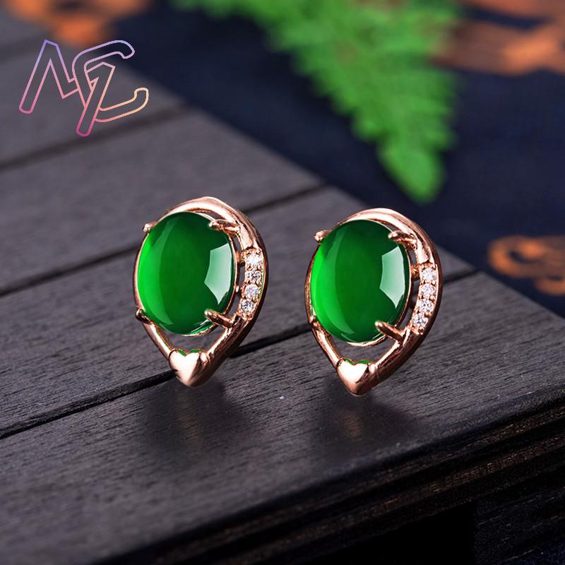 Doğal yeşim çiçek küpe taş kul - Gold Plated Jewelry incelemesi ve fiyatı